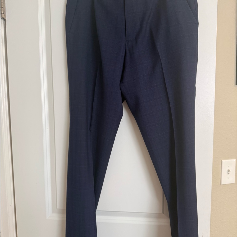 Bonobos Navy Plaid Dress Pants